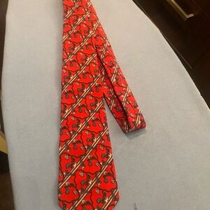 Linea Italian  Red Patterned Silk  Tie